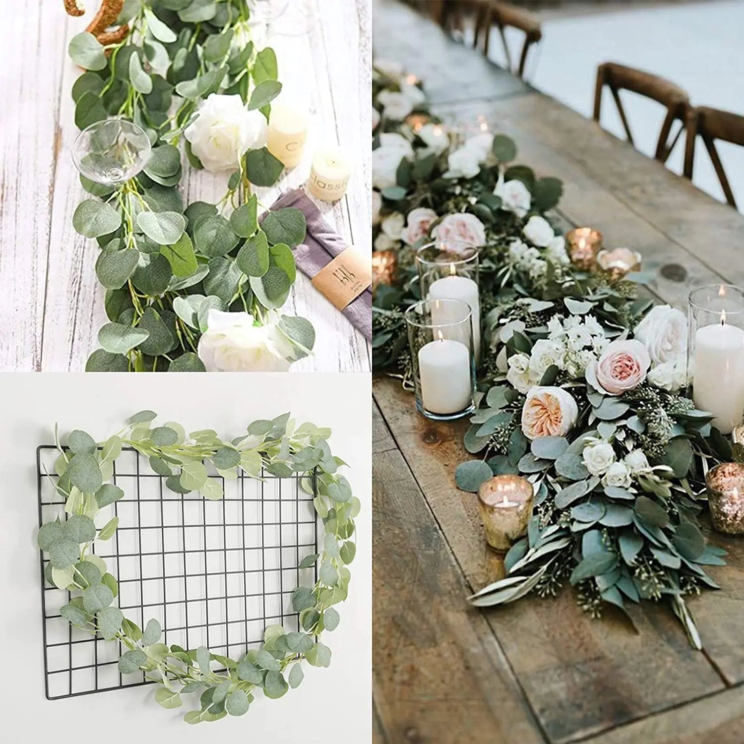 2M Artificial Eucalyptus Garland Greenery Leaves Vines Plants for Wedding Home Party Arch Garden Decoration European Home Decor