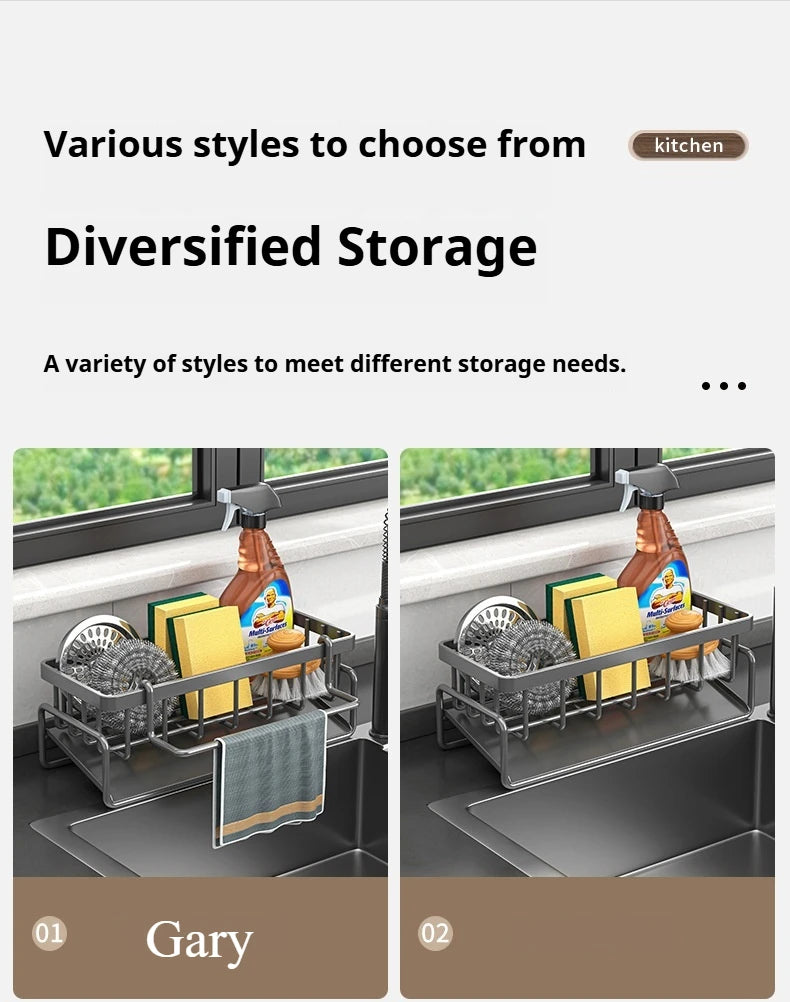 Carbon steel Kitchen Shelf Rag Storage Drainage Shelf Storage Rack Home Spice Sink Drainage dish drying rack Kitchen Accessories