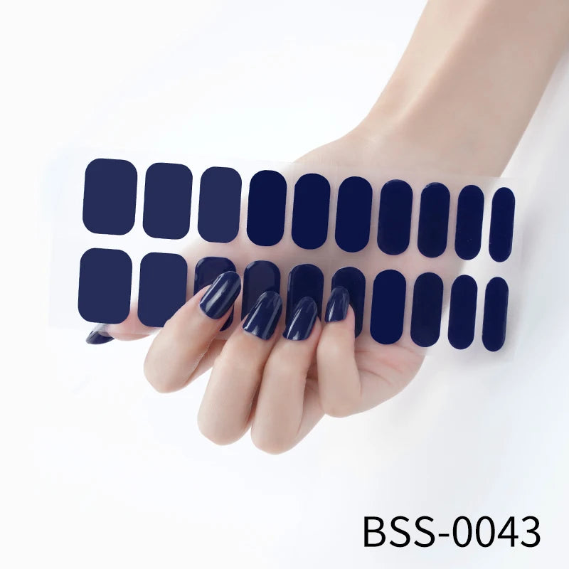 20/22tipsChristmas Semi Cured Nail Sticker UV Led Lamp Semi Cured Gel Design Nail Decals Waterproof Nail Stickers Nail Manicure