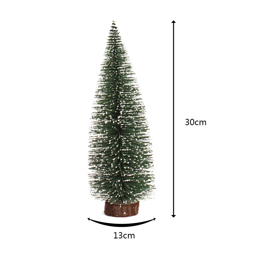 Mini Pine Christmas Tree Artificial Tabletop Decorations Festival Plastic Miniature Trees 2021 New Year Decorations for Xmas