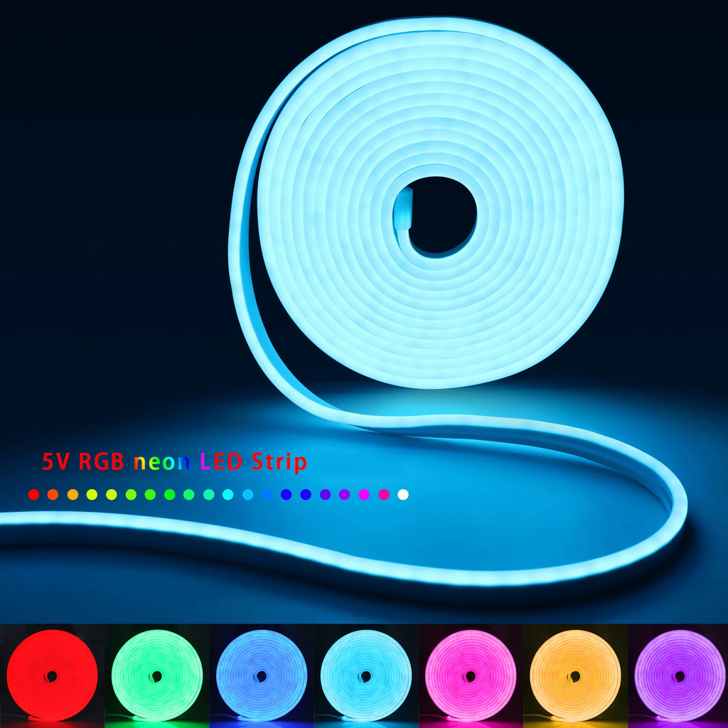 Tuya WIFI Led Strip Lights 5M 3M 2M 1M Waterproof RGB LED Neon Light Work With Alexa 5V USB Fita Led Lamp For Home Decoration