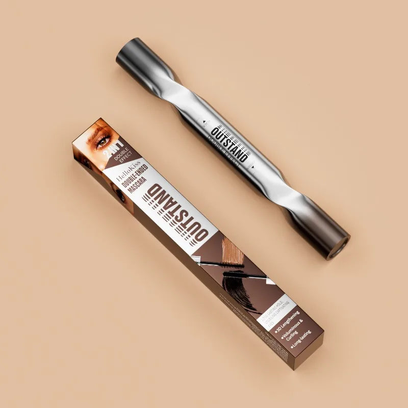 Dual-Ended Mascara - Black&Brown 2-in-1 Dual-Color Mascara Volumizing Curling Waterproof Long-Lasting Lash Cosmetic All-Day Wear