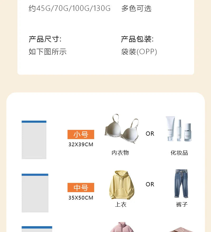 5-pieces Hand Roll Vacuum Compression Bag, Clothing Duvet Cover Storage Bag Business Travel No Need for Vacuum Compression Bag