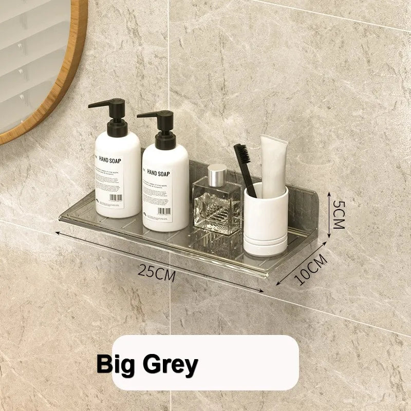 Wall-mounted Storage Rack for Bathroom, Punch-free, Household, Toiletry, Table, Cosmetic, Makeup, Rack, #3478