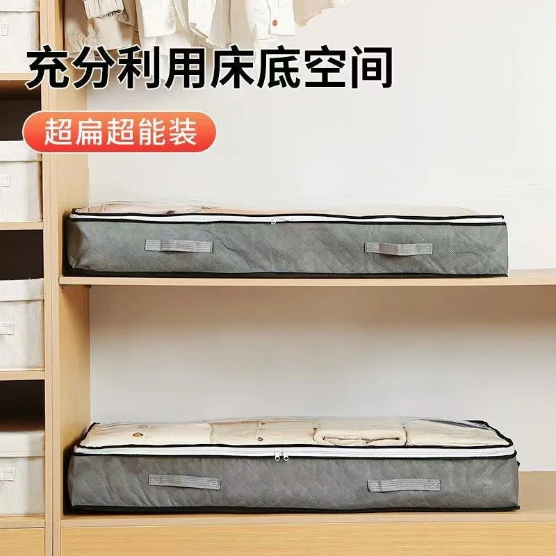 SRETNO Foldable Bed Sheet Storage Box Space Saving Multi-functional Quilt Cover Case Dustproof Underbed Storage Bags Household