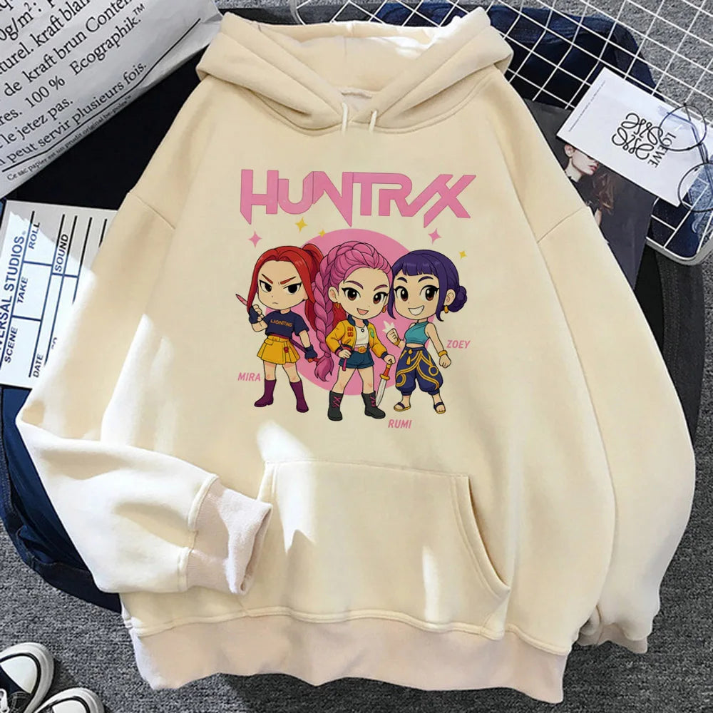 KPop Demon Hunter Long Sleeve Tops Girls Fashion Hoodie Harajuku Streetwear Hoodie Women 2025 Girls Clothing
