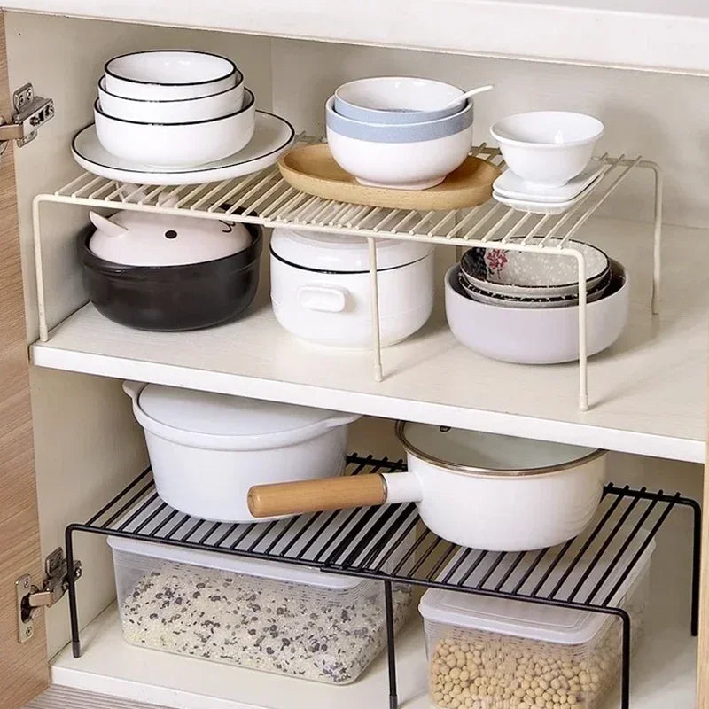 Kitchen Cabinet Storage Shelf Rack, Rustproof Metal Wire Shelf Spice Rack Cupboard Organizer Pantry Countertop Organization