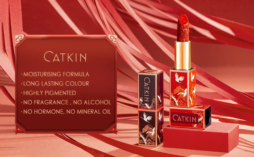 CATKIN Makeup Velvet Matte Lipstick, Hydrating Satin Long Lasting lipstick with Smooth and Creamy Texture, 3.6g