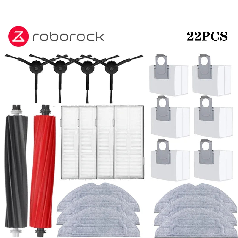 Roborock S8 S8 Pro Ultra S8+ Robot Vacuum Spare Parts Main Side Brushes Mop Cloths HEPA Filters Dust Bags Accessories