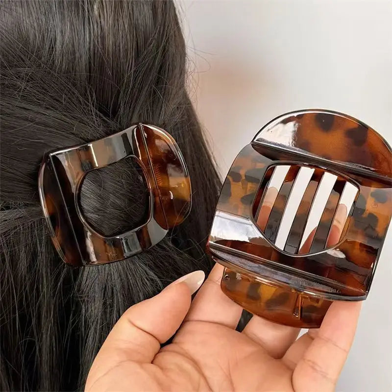 2025 New Korean Style French Flat Hair Clip Claws Hair Accessories Women's Spring Clip Leopard Hair Clip Top Simple Headpiece