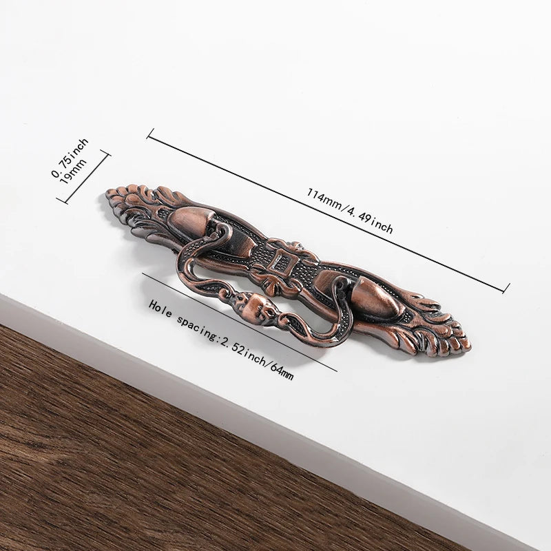 Red/Green Bronze AntiqueEuropean classical  old-fashioned furniture kitchen cabinet handle shoe cabinet drawer zinc alloy handle