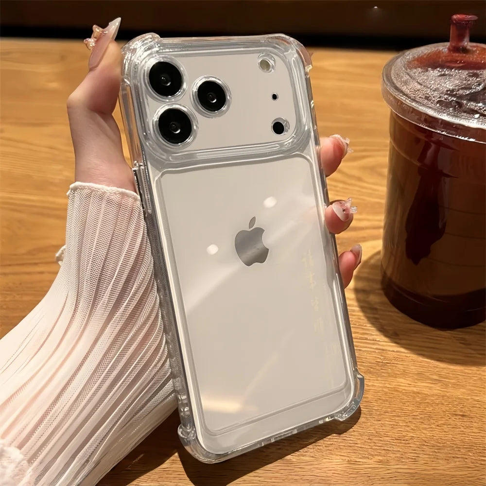 Luxury Shockproof Transparent Case For iPhone 17 Air 16 15 14 13 12 11 Pro Max 16E 7 8 Plus Bumper Cases Cover