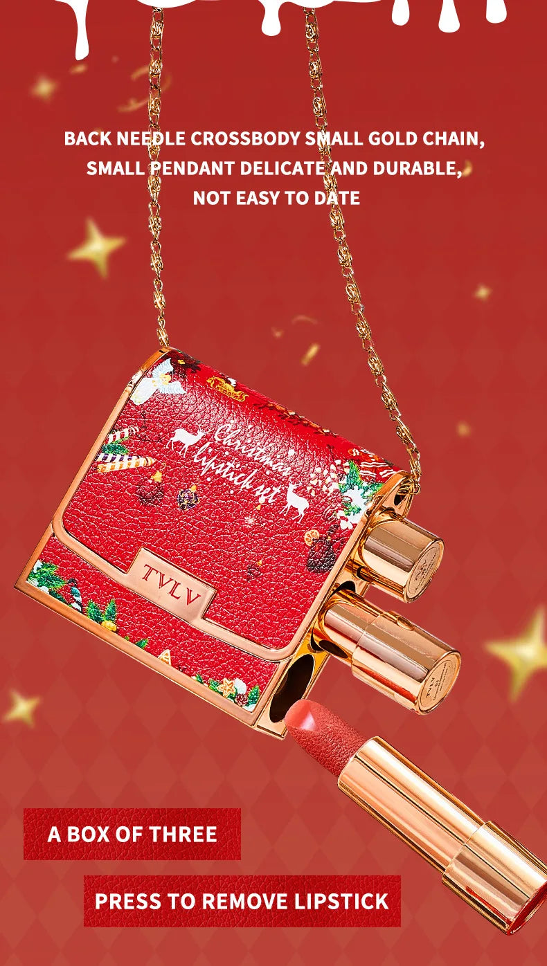 Christmas Matte Lip Gloss Set Lipstick Smooth Lasting Display Lip Gloss Waterproof Moisturizing Lipstick Holiday Gift Box Set