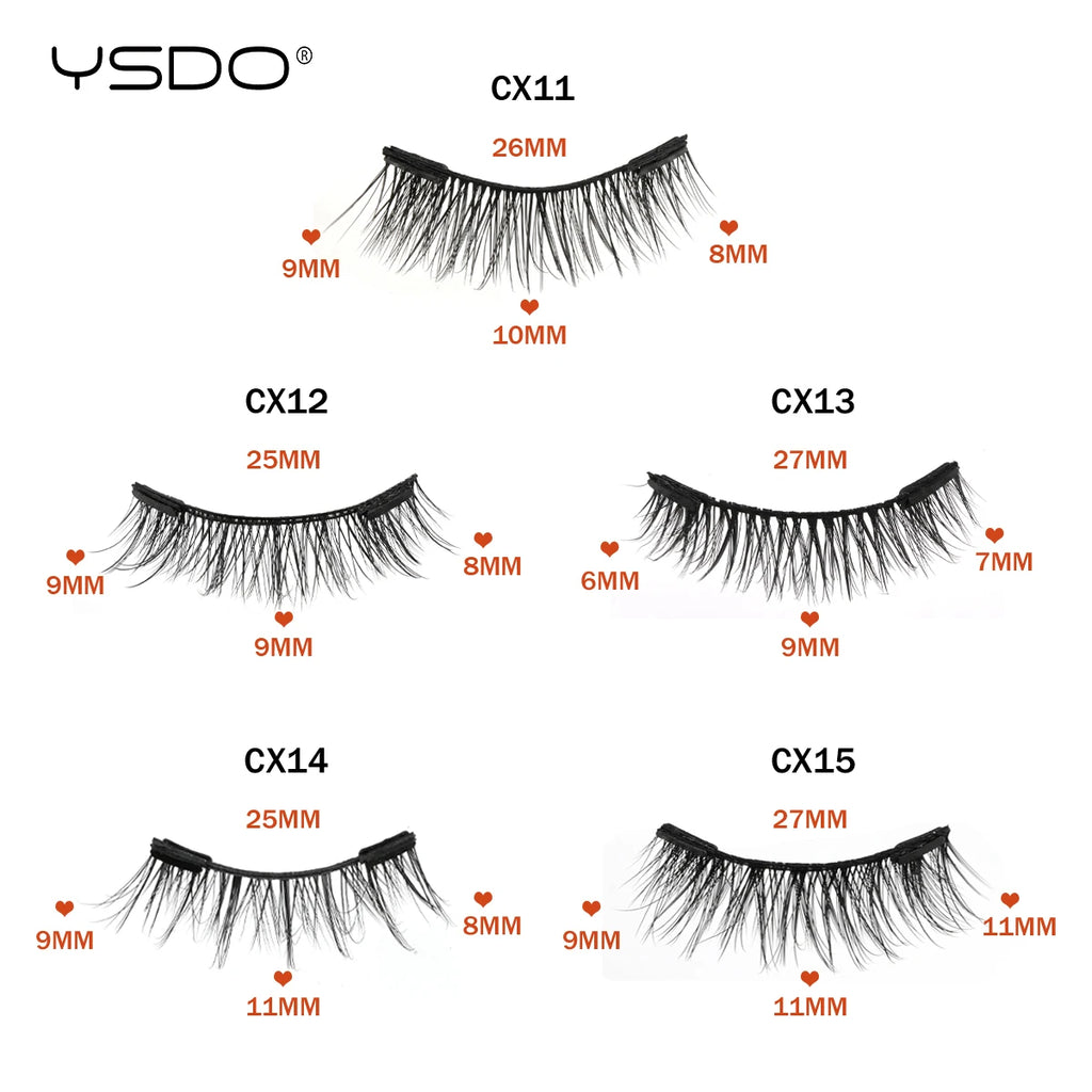 Magnetic Lashes Kit With Curler 10 pairs Reusable Fluffy Natural Magnetic Mink False Eyelashes Waterproof No Glue Needed Makeup