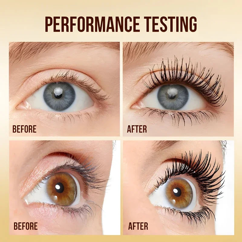 Lengthening Mascara Waterproof Gold Edition Smudge Free Curl Lock Technology All Day Wear Voluminous Lashes