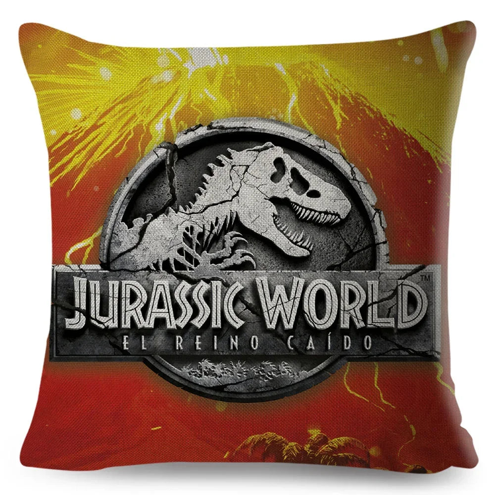 50 style Jurassic Park Logo Cushion Cover for Sofa Home Children Room Decor Dinosaur Print Pillowcase Polyester Pillow Case
