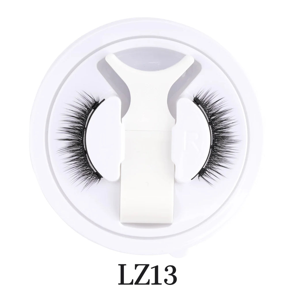 Reusable Magnetic Eyelashes 1 Pair Natural Curly Fluffy Magnetic False Eyelashes No Glue Needed Lashes Makeup with Tweezer Set