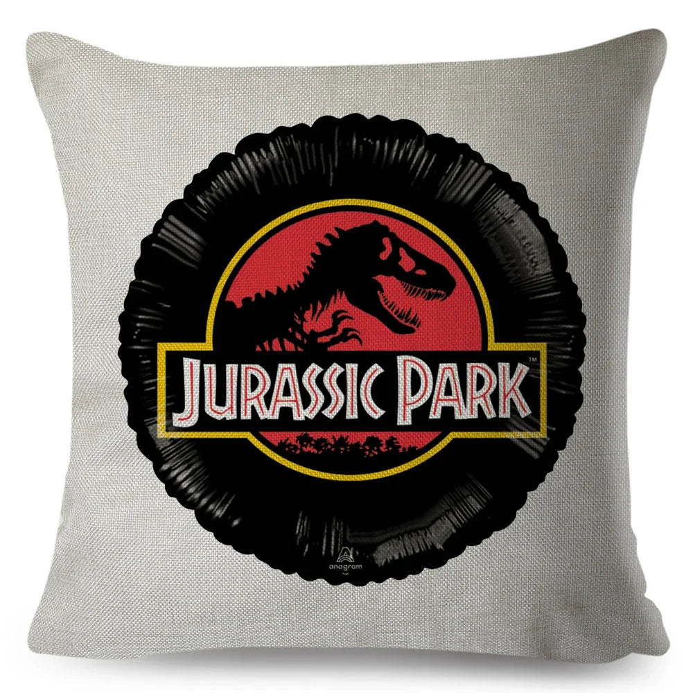 50 style Jurassic Park Logo Cushion Cover for Sofa Home Children Room Decor Dinosaur Print Pillowcase Polyester Pillow Case