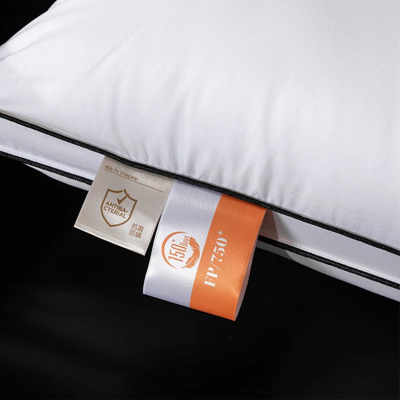 Down Pillow with 100% Goose Down 95% Fill 1200TC Cover - Queen King Standard Size Feather Down Pillow