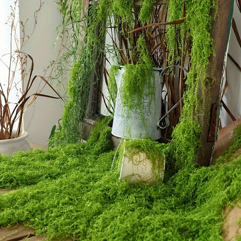 Green Fake Moss DIY Crafts Grass Artificial Moss Faux Preserved Moss Green Plant Home Room Garden Decor Landscape Fake Grass