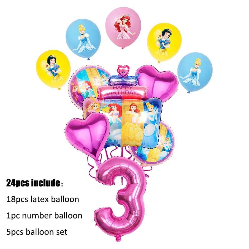 Disney Princess Birthday Party Decorations Girls Child Deco Disney Princess Birthday Plate Napkins Cups Tableware Supplies Setup