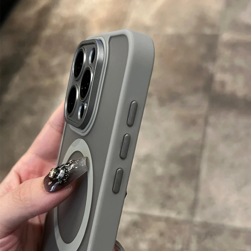 Matte For Magsafe Magnetic Case For iPhone 16 15 Pro Max 14 13 12 11 Frosted Translucent Wireless Charge Shockproof Bumper Cover