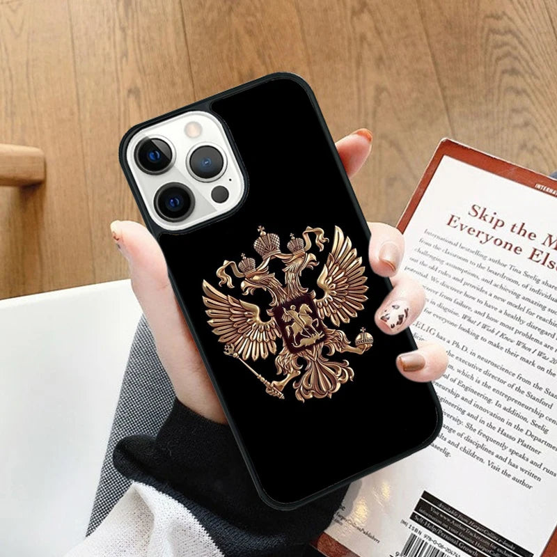 Russia Flag national emblem Phone Case cover For iPhone 17 Air 14 13 15 16 16e Pro Max Coque 12 11 Pro Max For Apple PLUS