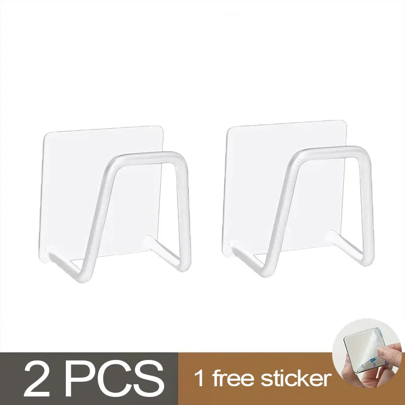 Kitchen 304Stainless Steel Sink Shelf Sponges Storage Holde Adhesive Drain Drying Rack Wall Hooks Storage Organizer Accessories