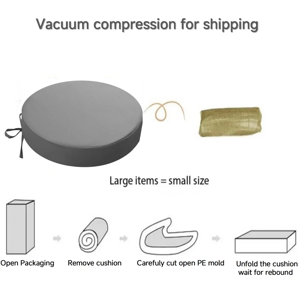 Custom Outdoor Bistro Chair Cushions Thick Outdoor Round Seat Cushions with ties Waterproof Round Patio Furniture for Garden