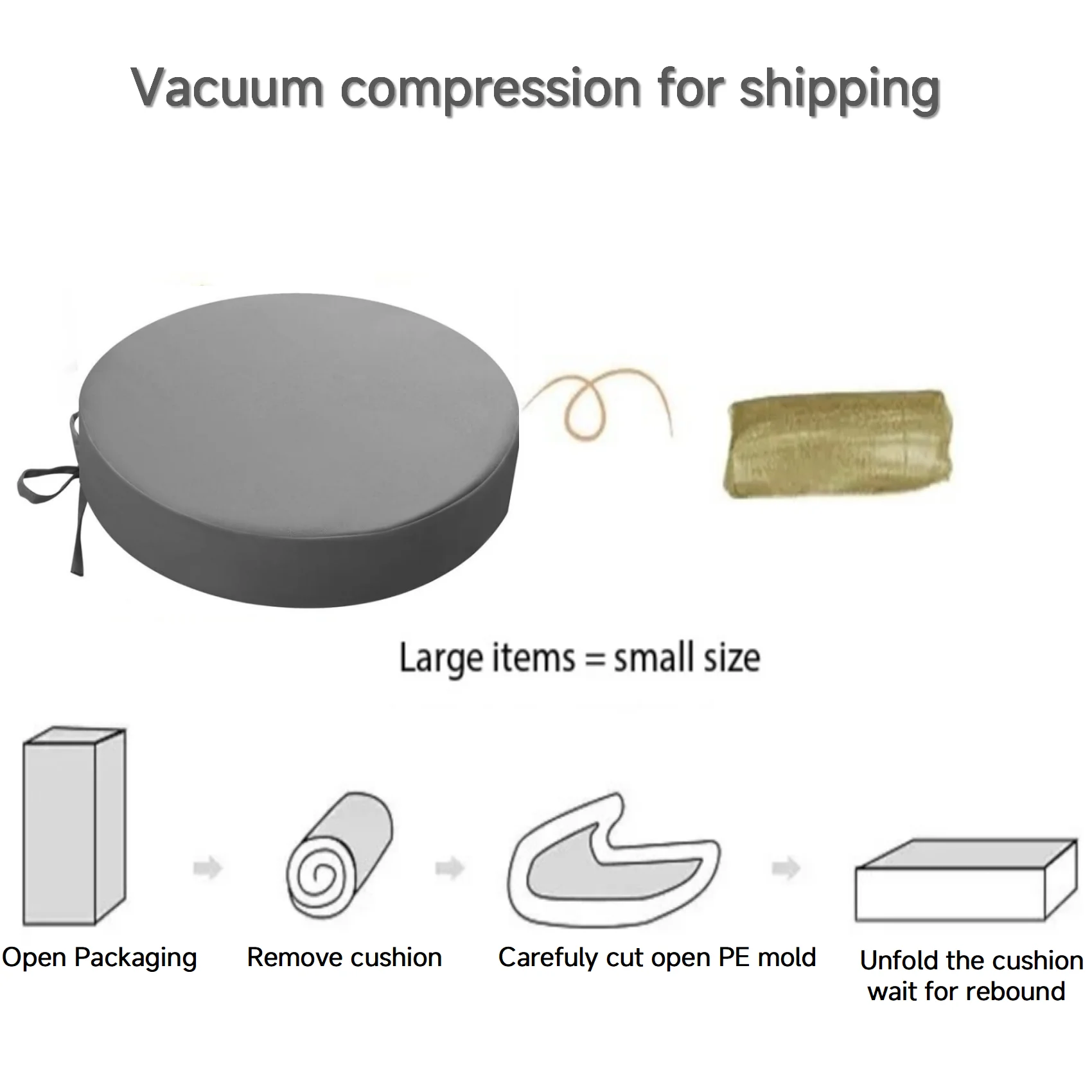 Custom Outdoor Bistro Chair Cushions Thick Outdoor Round Seat Cushions with ties Waterproof Round Patio Furniture for Garden