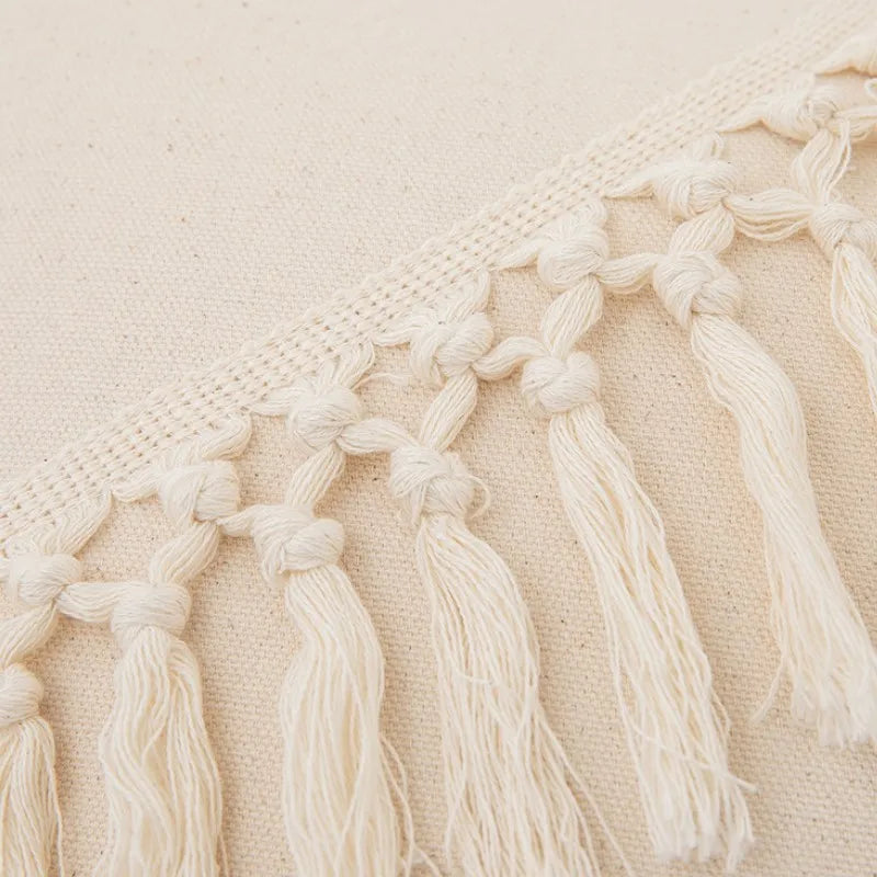 30x50cm 45x45cm Tassel White Throw Pillow Cover Cotton Linen Farmhouse Lumbar Pillowcase Indoor Outdoor Decorative Cushion Cover