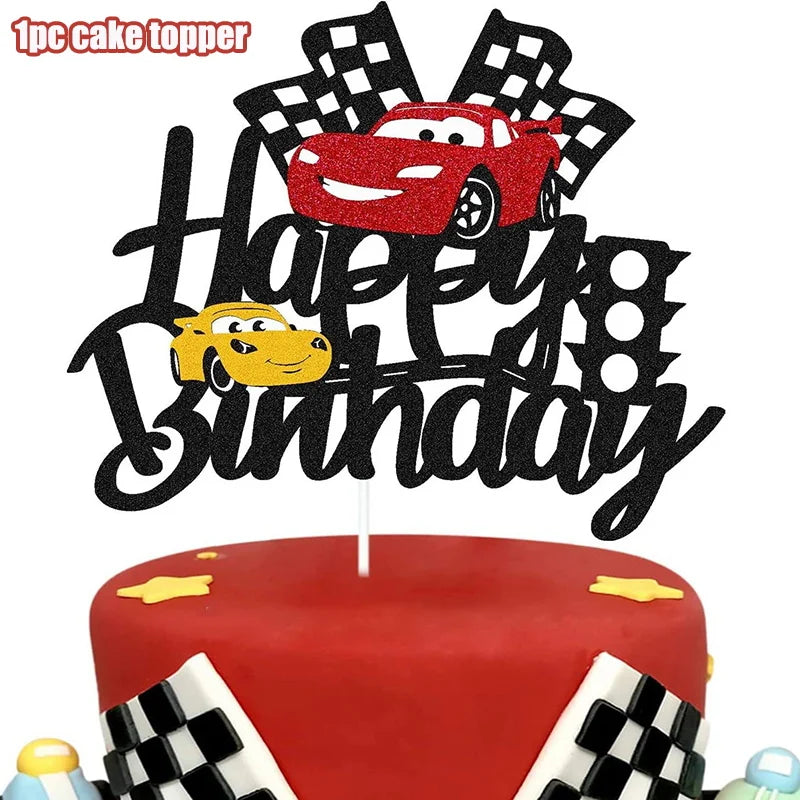 Disney Cars Birthday Decoration Cartoon Lightning Mcqueen Party Paper Plates Napkins Cups Balloon Event Supplies Baby Shower Kid