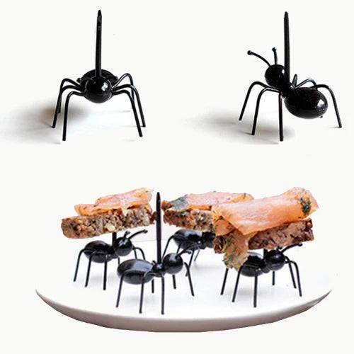 12 PCS Ants Food Fruit Picks decoration Ant Shape Forks Snack Cake Dessert Tableware for Home Kitchen Party Dinner Fruit Pick