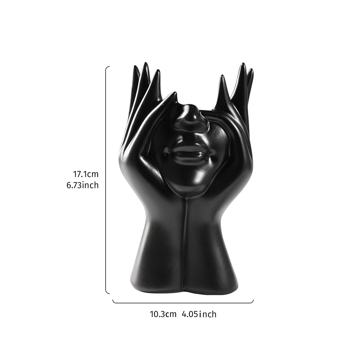 1PC, a modern and simple resin double-hand face support design household vase, which can be given as a gift