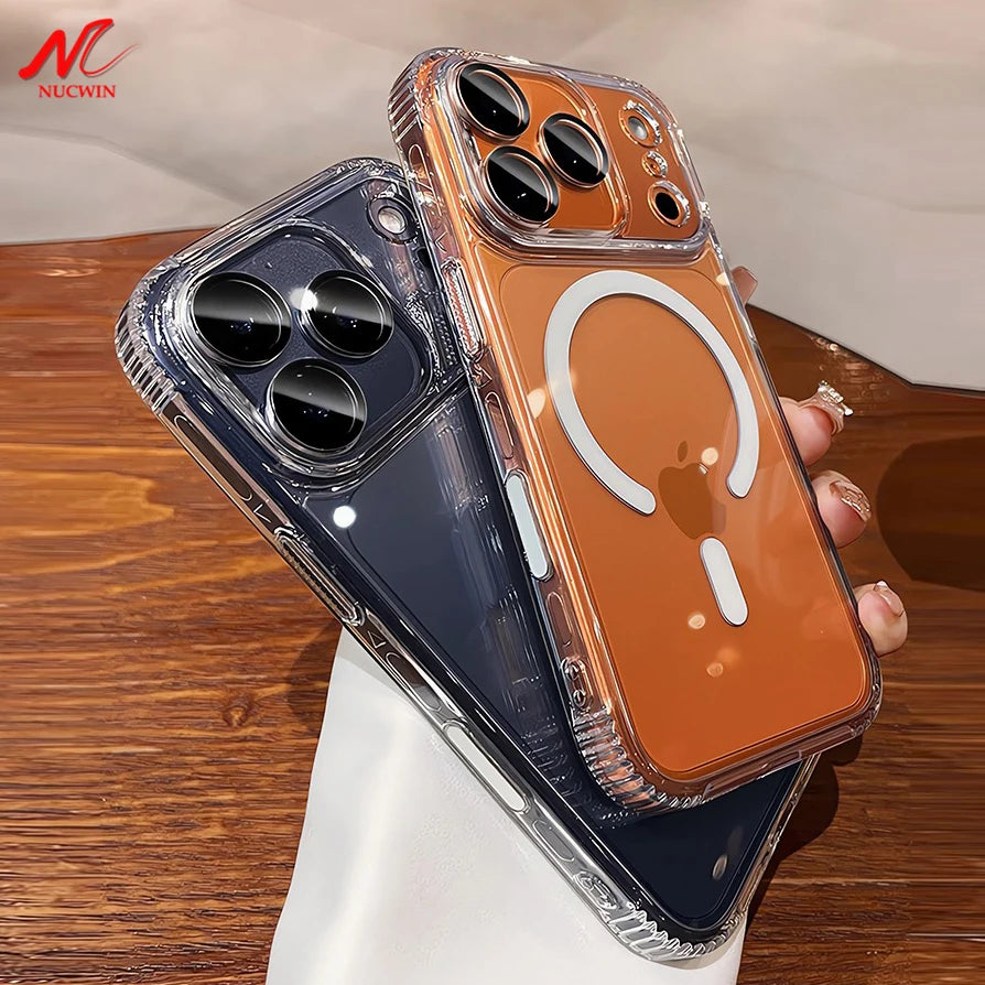 High Clear With Camera Control Button Magsafe Case for iPhone 17 16 Pro Max 17Pro 16Pro Transparent Magnetic Ultra Thin PC Cover