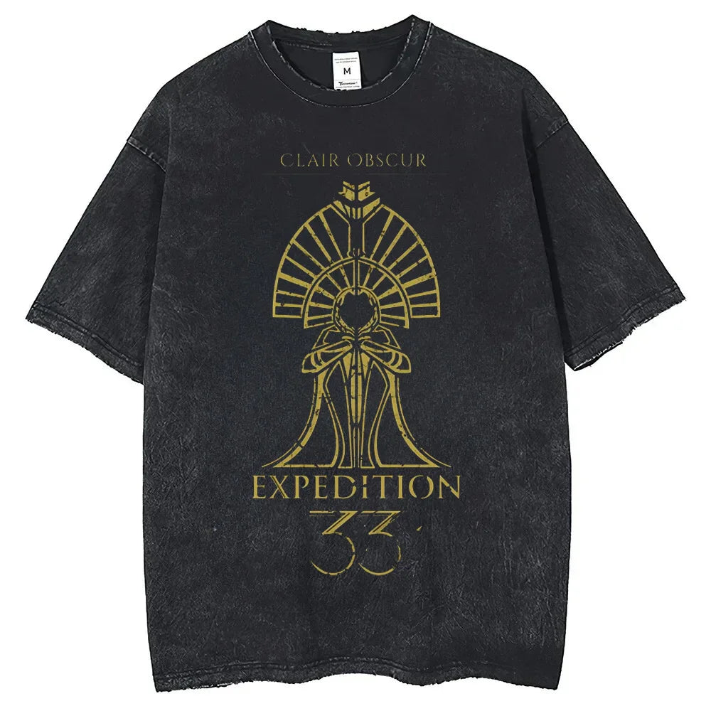 Clair Obscur Expedition 33 Cotton Gift New Design Game Fans Clothes T-shirts for Men Merch T-Shirt Vintage Wash Gamer Tops