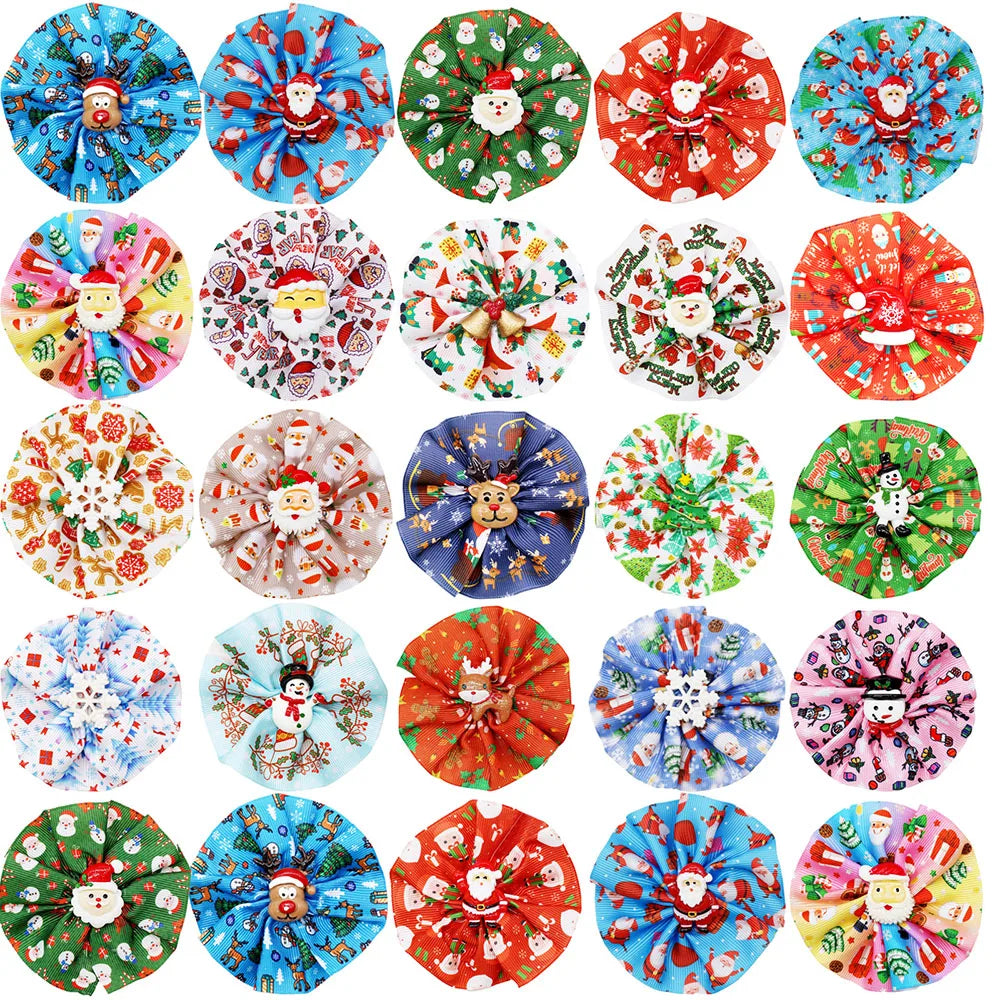 5/10PCS Removable Dog Collars Accessories Christmas Decorate Dog Bow Tie With Elastic Dog Grooming Accessories Pet Supplies