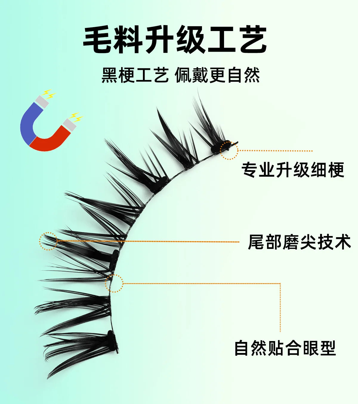 1 Pair Reusable Magnetic Eyelashes Natural Curly Fluffy Magnetic False Eyelashes No Glue Needed Lashes Makeup with Tweezer Set