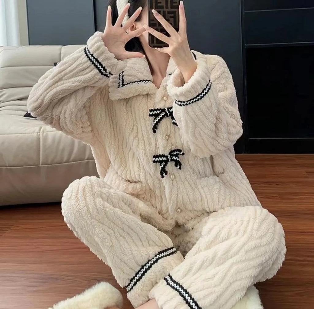 Solid Casual Pajamas For Women Two Pieces Sleepwear Women's Pajama Trousers Loungewear Sets Nightwear Female Home Suit Clothes