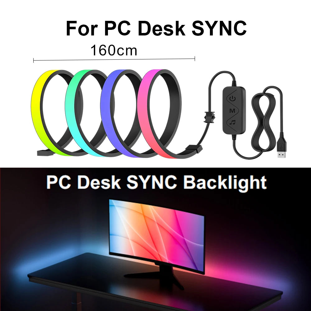 Smart Ambient TV Lighting Display Sync LED Strip RGB Dream Color Computer Backlight Ramadan Decor Lamp Color DIY Party Game PC