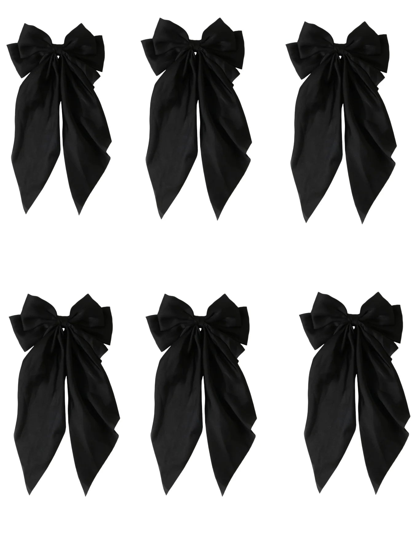 6 spring clip streamers bow hair clips for women
