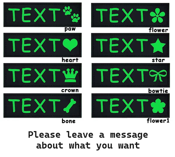 2 PCS Personalized Dog Name Labels Colorful Pattern Pet Harness Custom Tag Removed Stickers ID Dog Chest Strap Vest Collar Tag