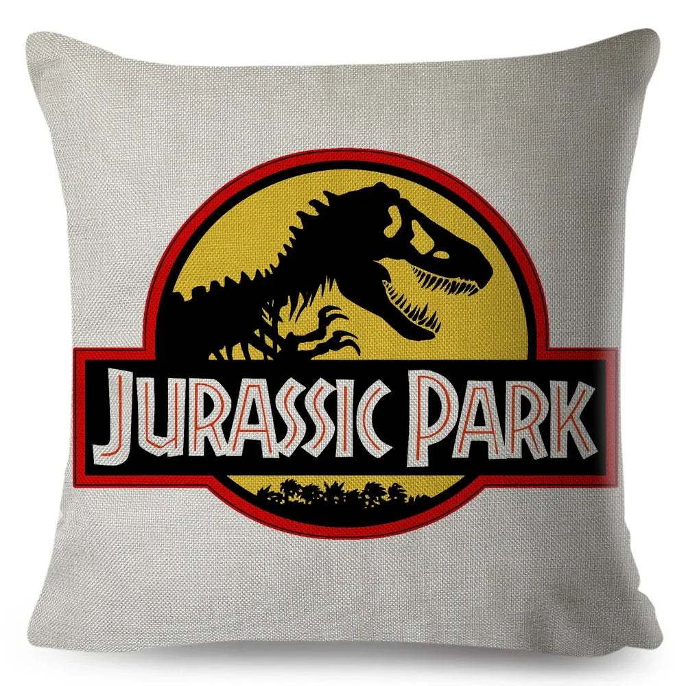 50 style Jurassic Park Logo Cushion Cover for Sofa Home Children Room Decor Dinosaur Print Pillowcase Polyester Pillow Case