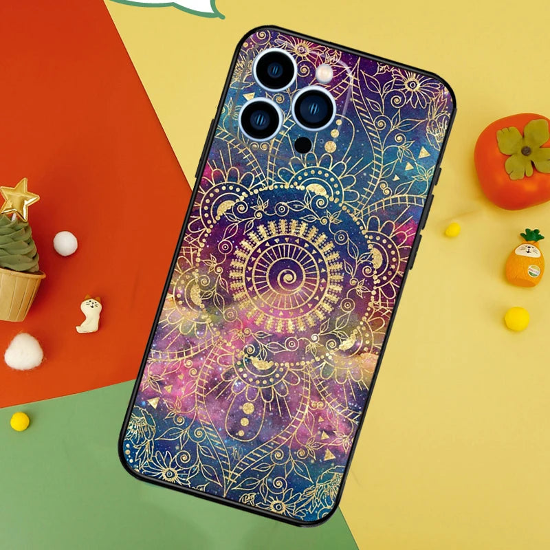 Elegant Mandala Floral Design Case For iPhone 14 13 12 11 15 16 Pro Max Mini X XR XS Max 8 7 14 15 16 Plus Cover Funda