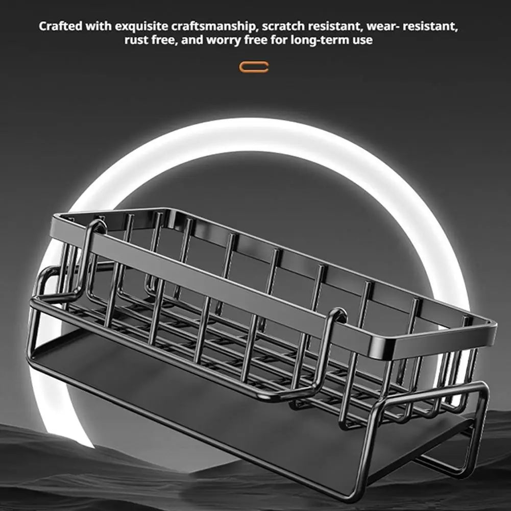 Compact Tap-Mounted Spice Shelf – Sink Organizer with Drainage Rack – Space-Saving Kitchen Storage for Utensils/Accessories