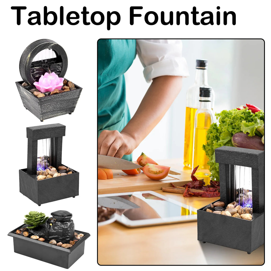 Desktop Water Fountain Decor TableTop Fountain Relaxation Tabletop Relaxion Mini Indoor Water Fountain for Home Decor Crafts