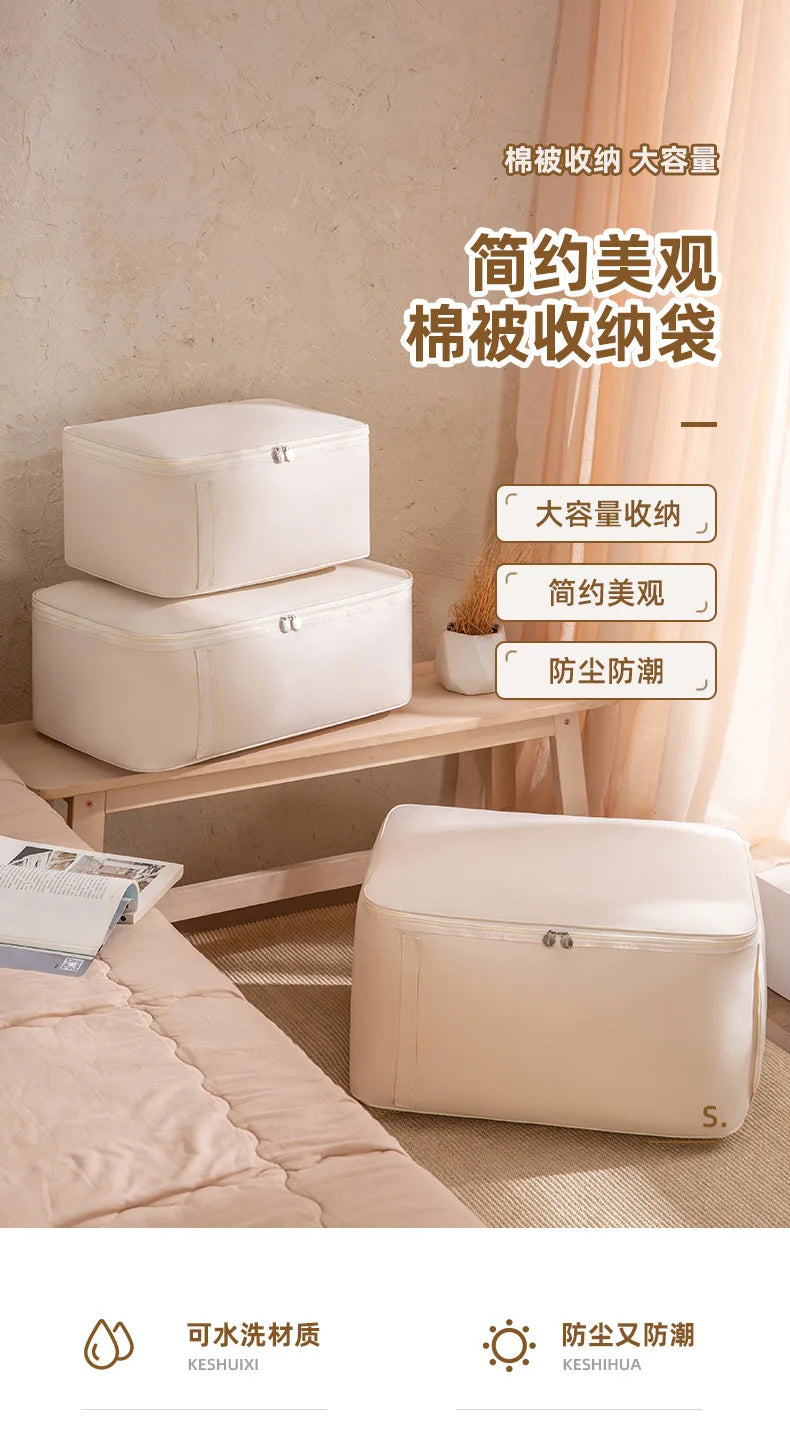 SRETNO Oxford Fabric Storage Bag Cotton Quilt Storage Bags, Clothes Storage Organizer Moving and Packing Luggage Bag Travel Bags