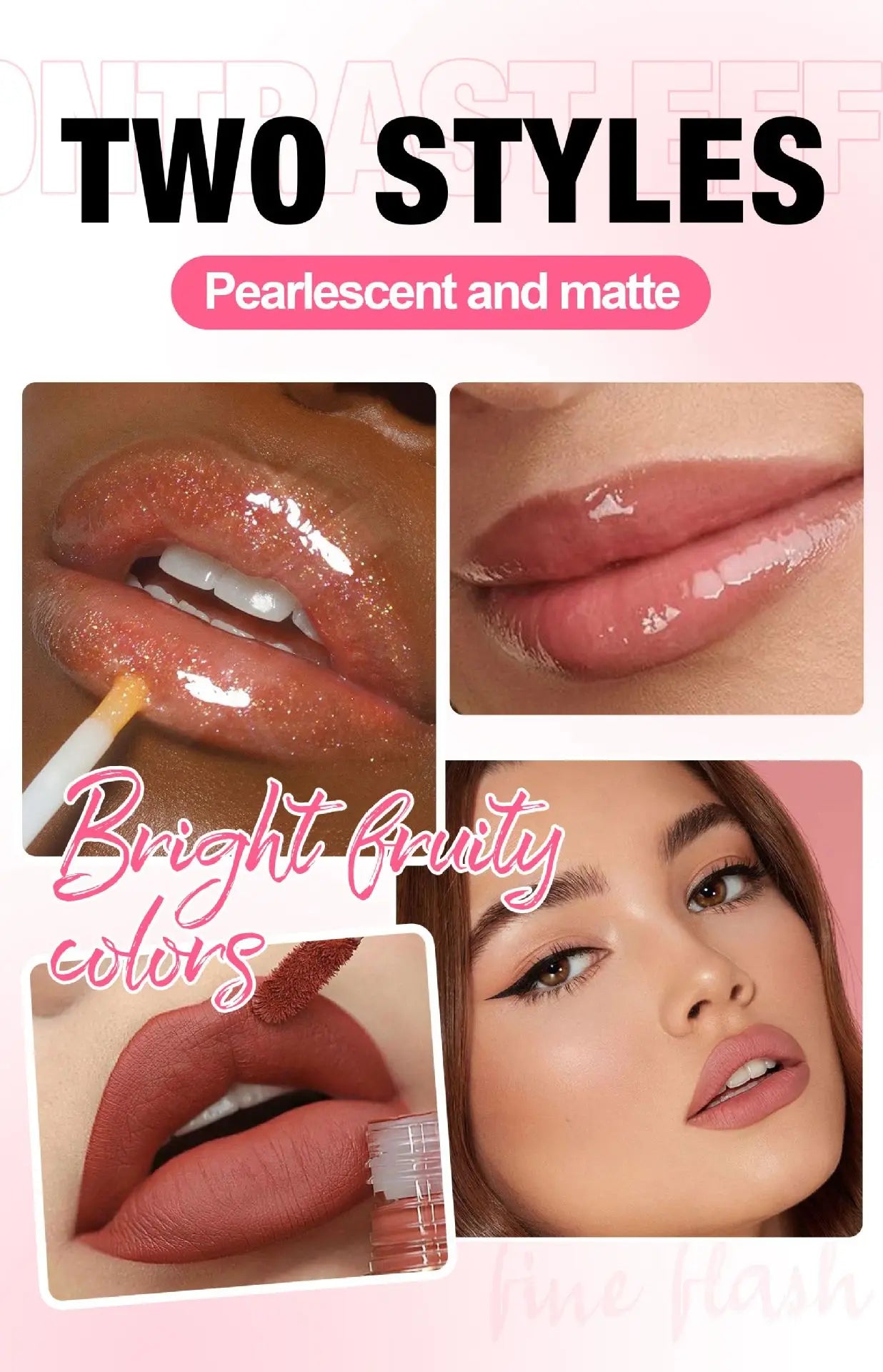 4 Pcs Lip Gloss Set, Waterproof Non Transfer Shimmer Lipstick, Long Lasting & Easy to Apply Liquid Lip Gloss for Daily Makeup