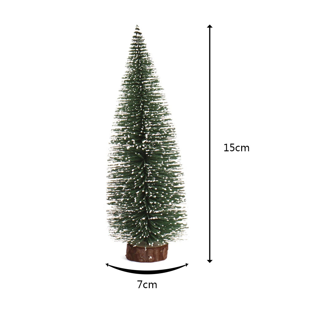 Mini Pine Christmas Tree Artificial Tabletop Decorations Festival Plastic Miniature Trees 2021 New Year Decorations for Xmas
