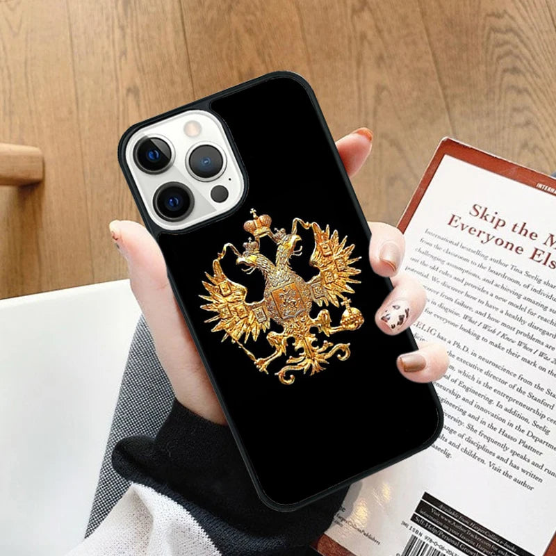 Russia Flag national emblem Phone Case cover For iPhone 17 Air 14 13 15 16 16e Pro Max Coque 12 11 Pro Max For Apple PLUS